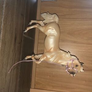 Palomino mare and blonde hair